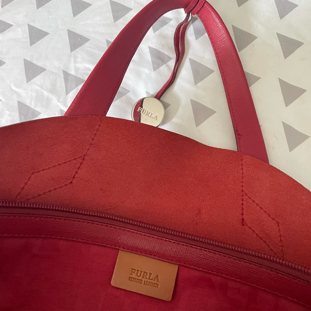 vintage red Furla bag